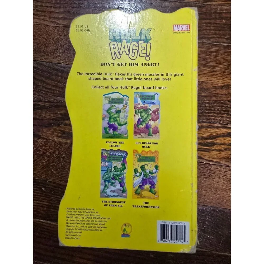 Vintage Hulk Rage! The Strongest of Them All Marvel Picture Book
